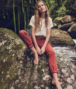 Picture of NOOR TERRACOTTA COTTON CHINOS